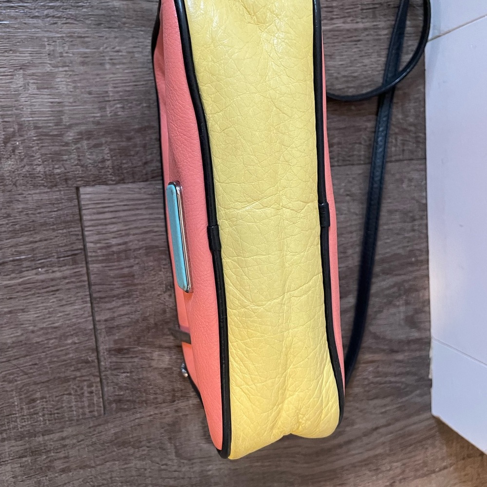 Marc Jacobs Coral, Aqua & Yellow Colorblock Leather Crossbody Bag - Picture 4 of 5